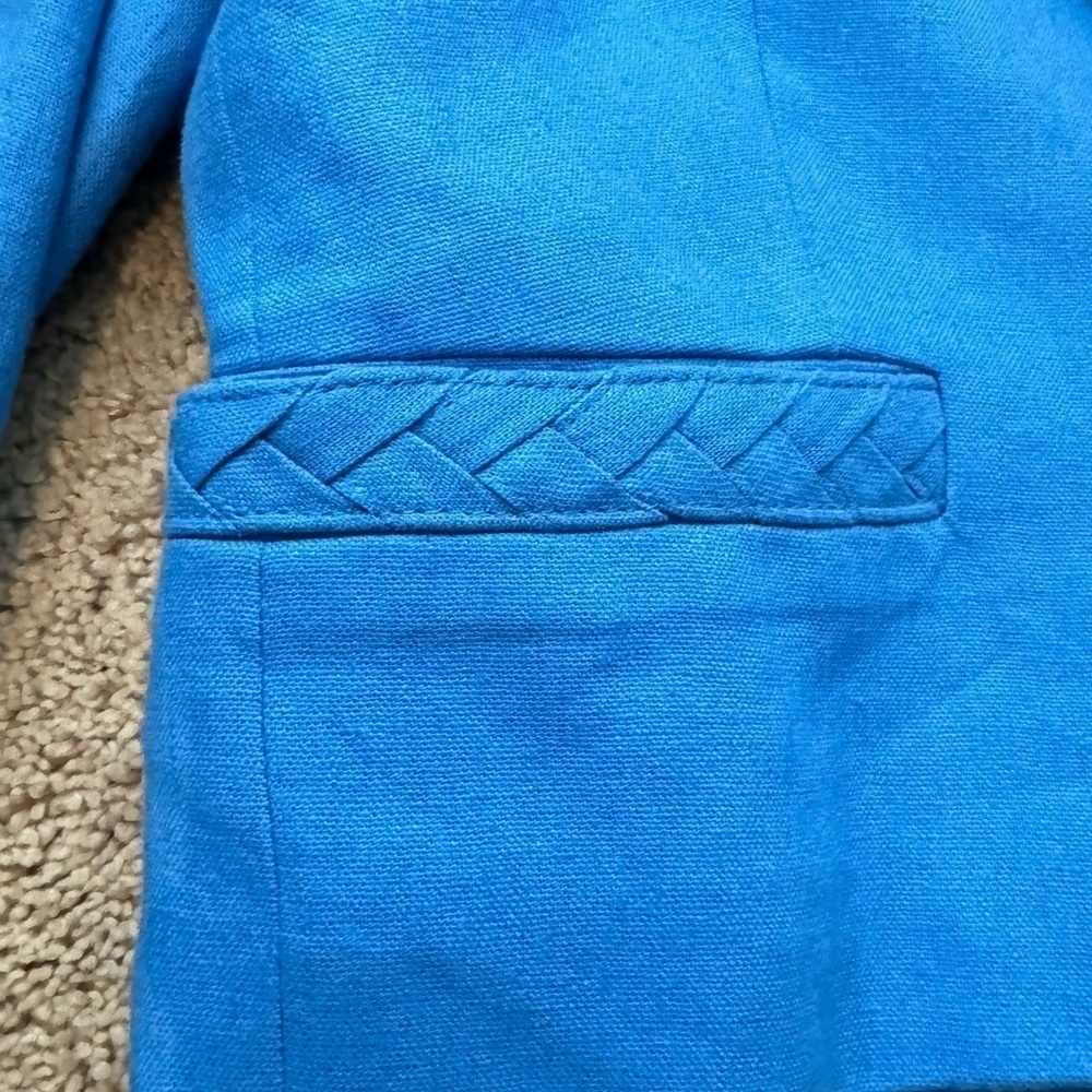 Jason Wu- NWT Blue Linen Braided Cropped Blazer Jackrt - Picture 5 of 8